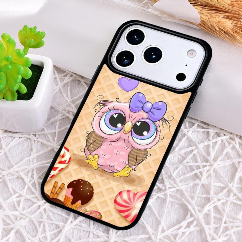 Baby Cute Owl soft Phone Case for iPhone 17 Air 16 15 11 12 14 13 Pro Max Shockproof Cover