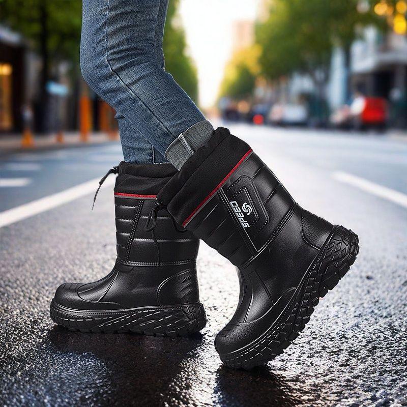 Herren Schnee Stiefel Wasserdicht Regen Stiefel Verdickt Fleece Hoher Schaft Freizeit Schuhe Bequem Warm Baumwolle Schuhe EVA Arbeit Herren Stiefel