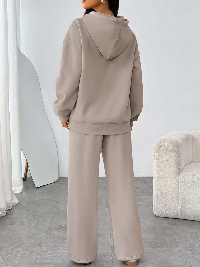 2026 Autumn/Winter Oversized Hoodie & Wide-Leg Pants Set