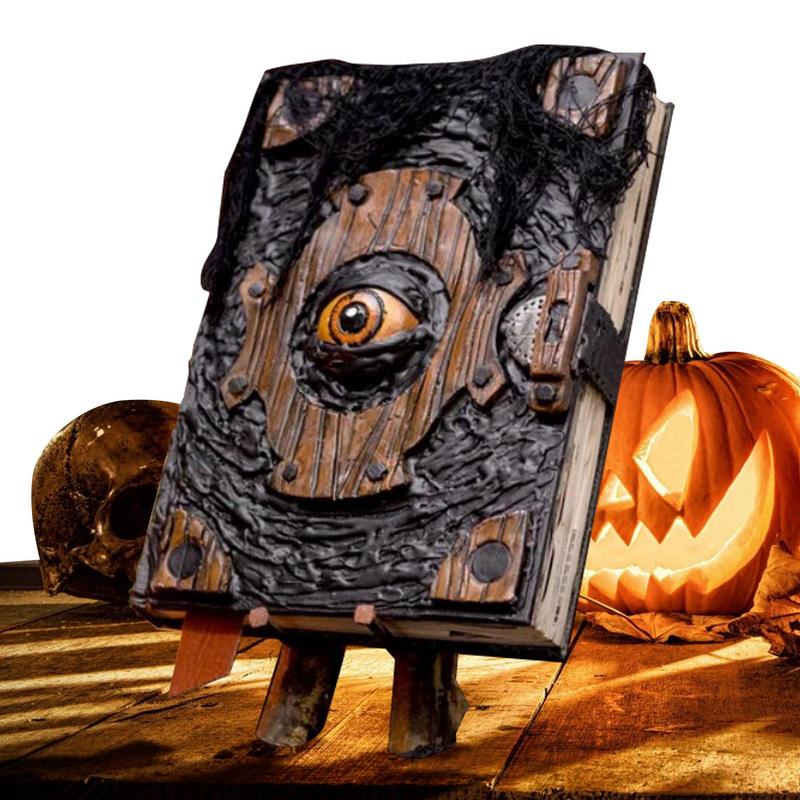 Halloween Book Of Spells Prop Book Spell Book Witch Decoration Horror Sculpture Prop Art Charm Eye Halloween Home Ornament nero
