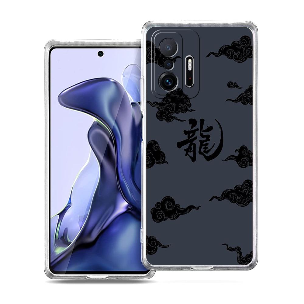Transparent Phone Case for Xiaomi Mi 14 13 12 11 Ultra Poco X3 NFC F3 F6 Pro Soft TPU Shell Trend Fashion Cartoon Chinese Dragon