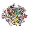 10Pcs/Lot 9.5×9.5mm Alloy Drop Oil Beads Colorful Four Petal Flower Large Hole Loose Beads For Diy Bracelet Necklace Jewelry