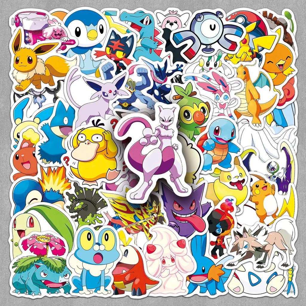 50 Creative Pokémon Graffiti Stickers for Notebooks, Desktops, Headphones, and Water Cups