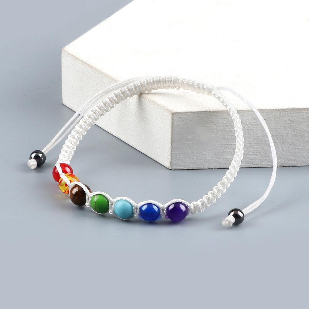 Handmade 7 Chakra Bracelet Natural Stone Braided Rope Yoga Reiki Healing Balance Bracelets & Bangles Meditation Gift