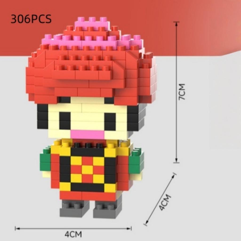 6cm high particle building blocks assembly toys mini desktop ornaments room decoration Halloween Christmas anime cartoon kawaii