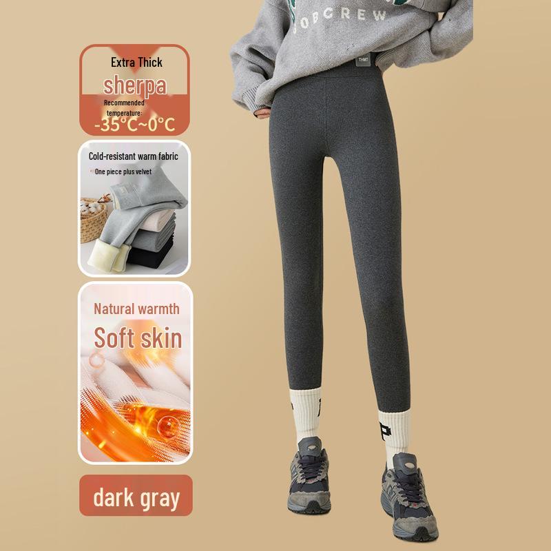 Extra Thick Plush High Waist Winter Leggings - Slimming Skinny Wool Pants for Women