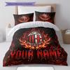 Custom Name,Milan Rossoneri Pattern Bedding Home Decoration Birthday Gift ( 1 duvet cover + 2 pillowcase, without core),fan merchandise.