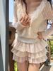 Kawaii Lolita Skjørt Shorts Kvinner Ruffle Patchwork Lagdelt Høy Midje Y2k Balletcore Miniskjørt Sommerfest Klubb