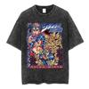 Jolyne Cujoh Stone Ocean Vintage Washed T Shirt Anime Jojo Bizarre Adventure T-shirts Casual Cotton Short Sleeve T Shirts Unisex