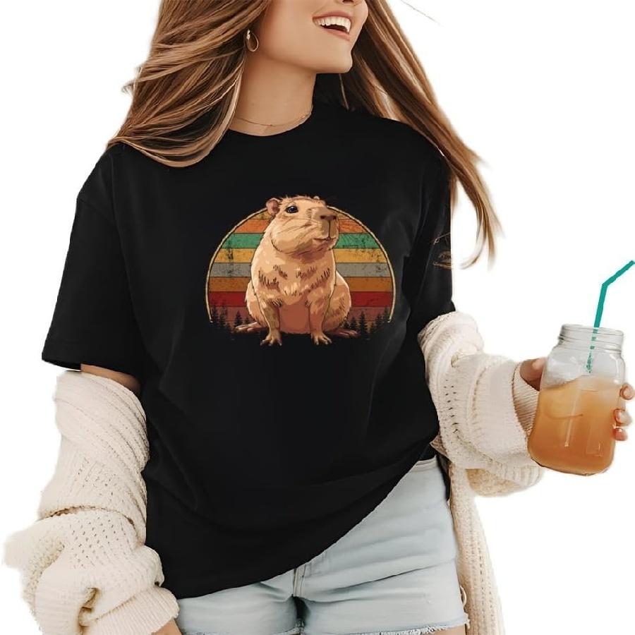 

CapybaraVintageT-Shirts Classic-Premium-Heavyweight Crewneck T-Shirt, Sweatshirt Hoodie Tanktop for Women Black XXXXXL чорний