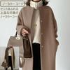 Coat Blouson Jacket Outerwear Short No Collar Straight Spring Autumn Winter Length [1/2style] [Nibunnoichi Style] Women's (S, Black)