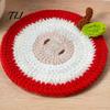 Reusable Washable Drink Coasters Christmas Crochet Coaster, Handmade Woven Cup Pad, Cute Santa Snowman Soft Thick Cotton Fiber Gingerbread Man