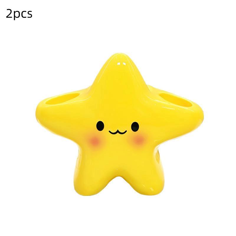 1Pc Creative Plastic Pen Holder Star Shaped Waterproof Electric Toothbrush Holder Space Saving Portable Toothbrush Storage Rack