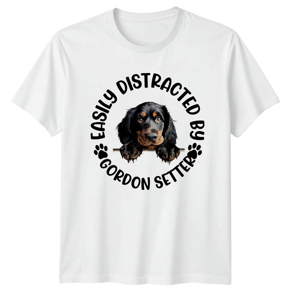 Easily Distracted By Gordon Setter Unisexs TShirt Unisexs Tee Graphic Unisex Top S