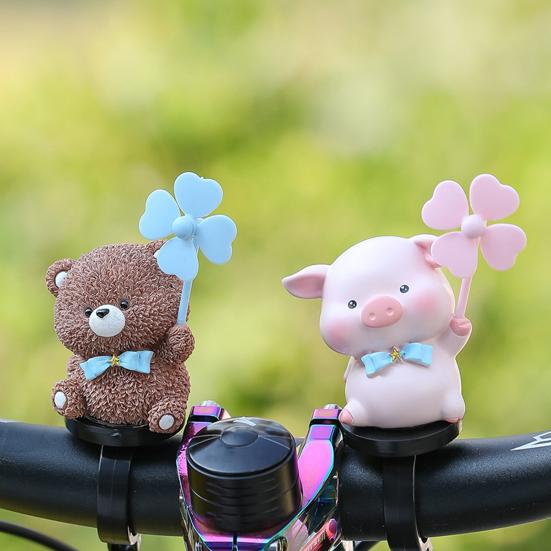 Bike Animal Decoration with Rotating Windmill Adorable Appearance Waterproof Animal Figurine Bicycle Accessories