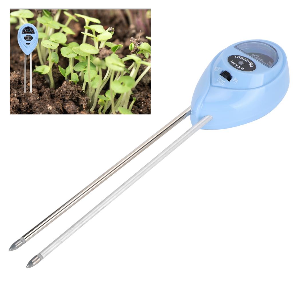 Soil Tester 3‑in‑1 Soil PH Tester Water Moisture Light Test Meter for Garden Indoor Outdoor Use