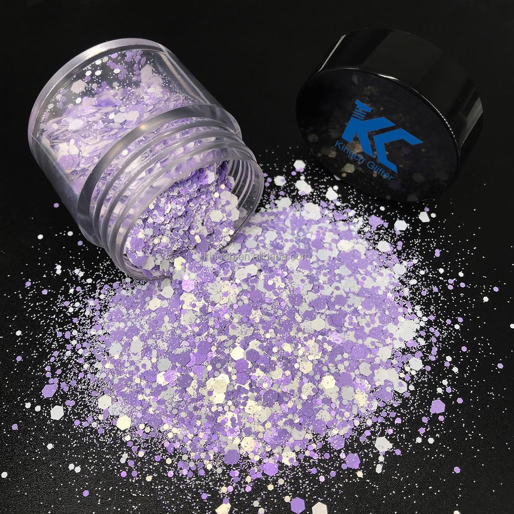 Bulk Christmas Decoration Polyester Glitter Snow Shape Chunky Glitter