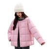 Square down cotton cotton jacket for women's winter new loose casual round neck large size cotton coat for women