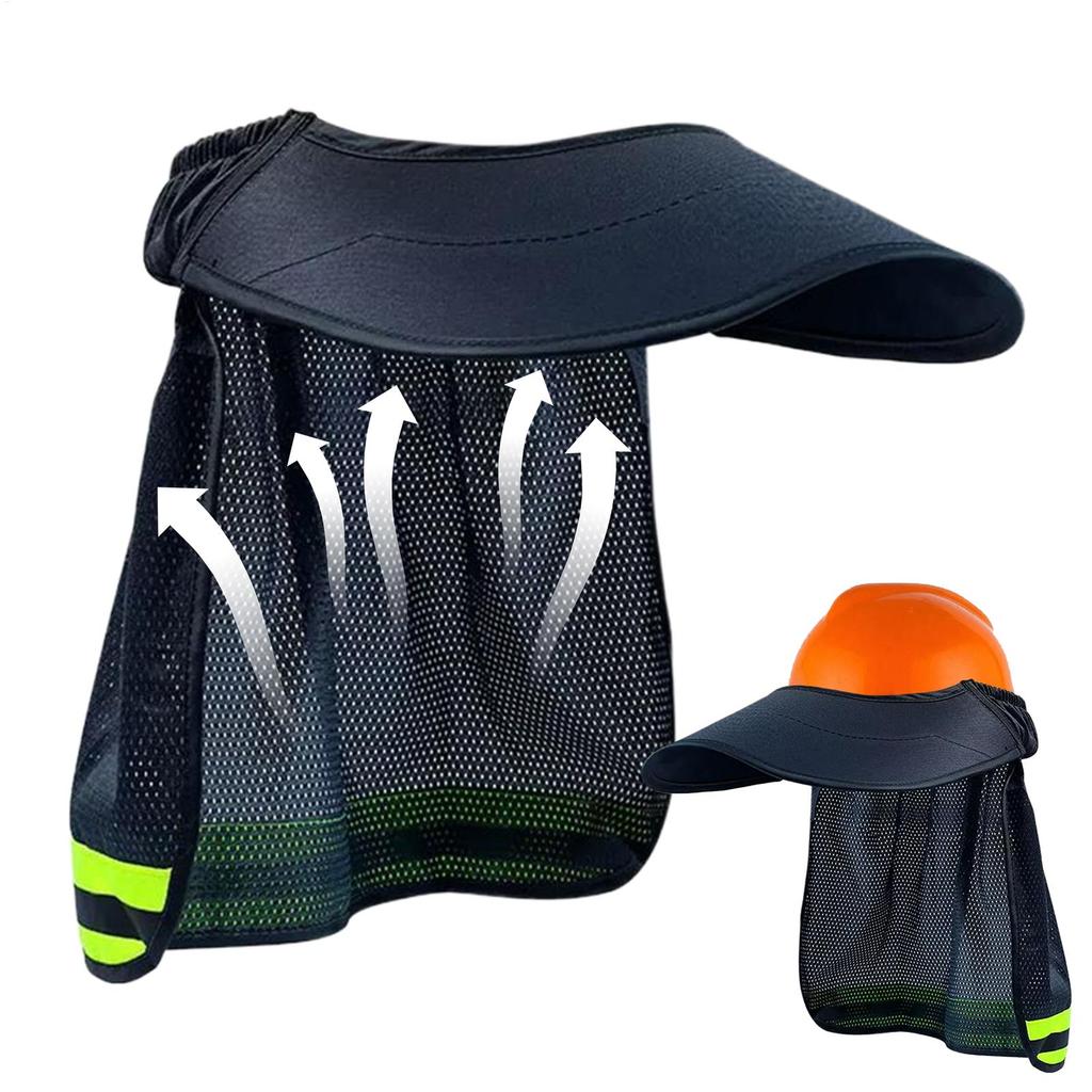 Cappello da cantiere estivo con visiera parasole di sicurezza, protezione per il collo, casco, parasole, striscia riflettente, copricapo per operai edili