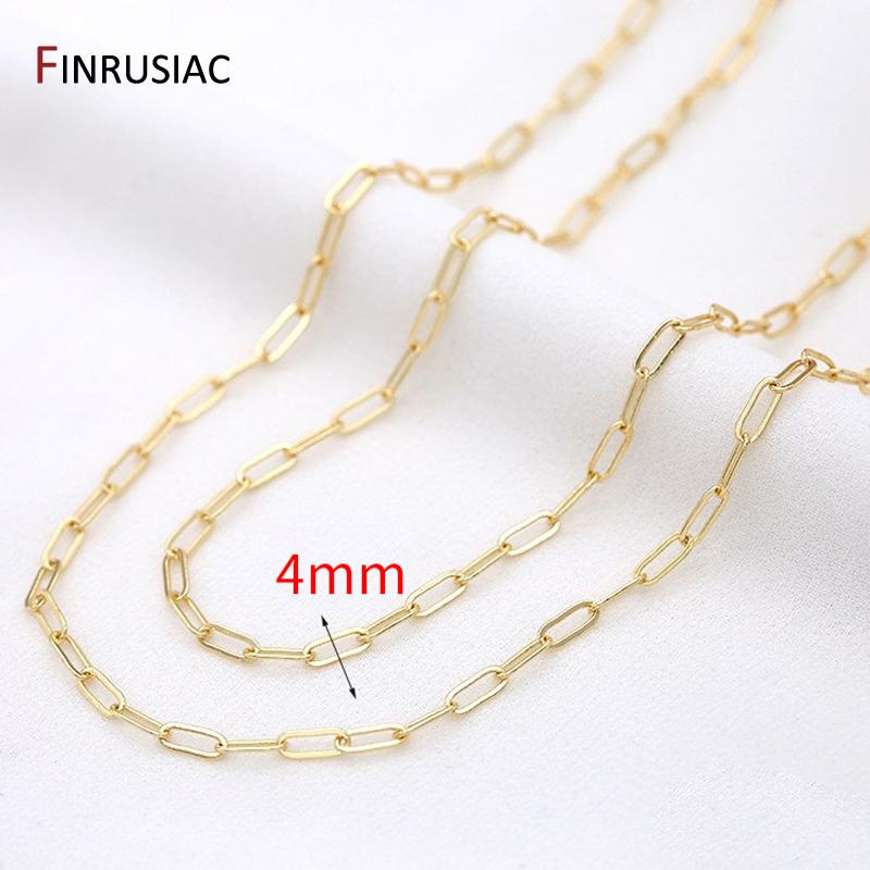 Multi Styles 14K Gold Plated Brass Necklace Chain Bulk for Jewelry Making Findings,DIY Jewelry Making Components Wholesale