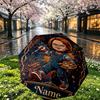 Custom Name Personalized Horror Theme Chucky Print Umbrella, Auto Open Close, 8‑Rib Sturdy Frame, Commute Camping Hiking Use, Birthday Gift