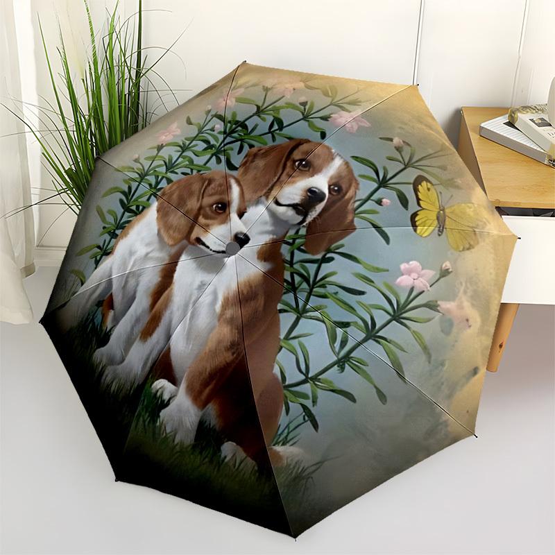 1pc Beagle Print Folding Umbrella | Elegant Design, Fashionable Accessory, Durable Construction, Sturdy Ribs yy251107021