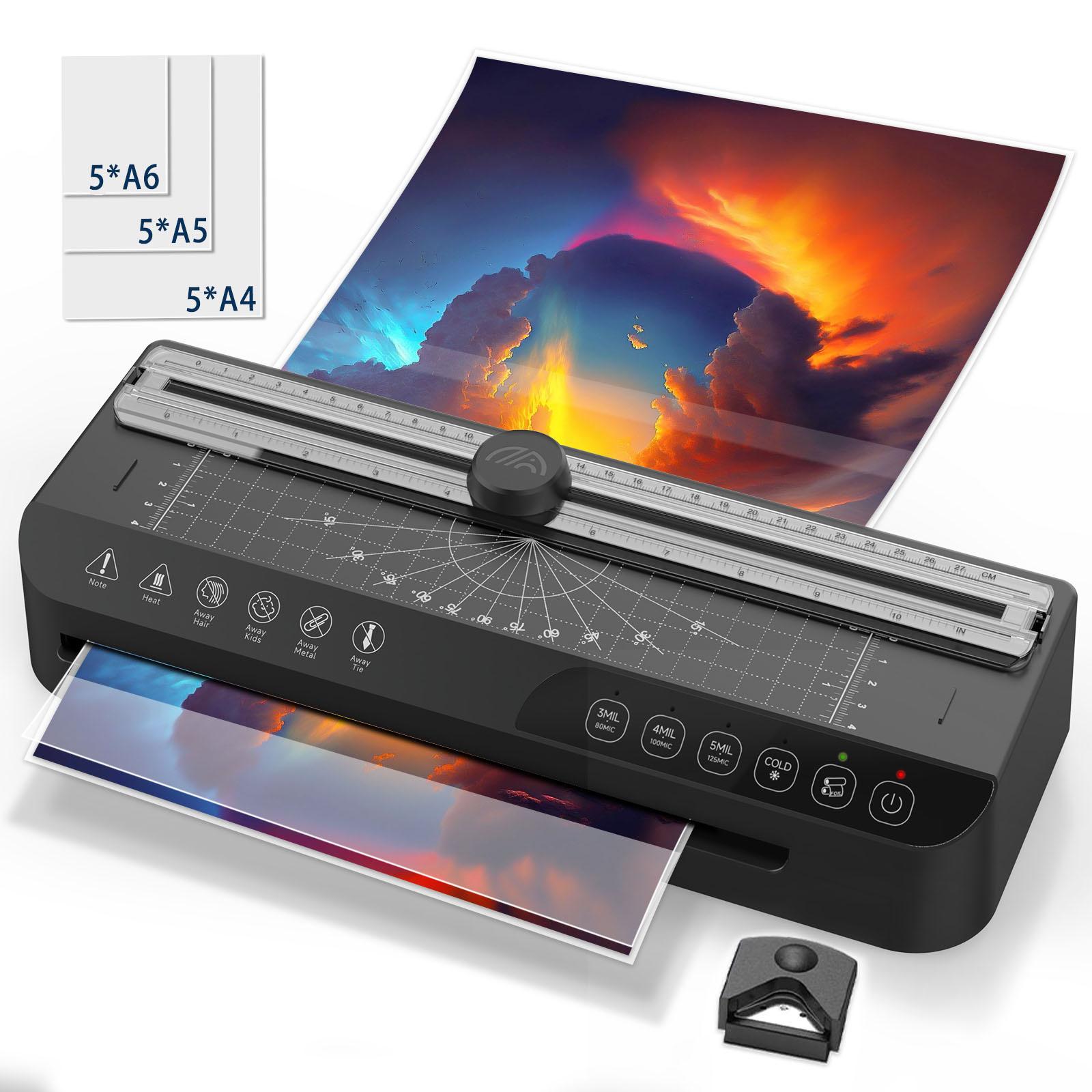 

FNL008 Smart A4 Laminator Home Office Photo Laminating Machine with A4 A5 A6 Films and Corner Rounder US Plug
