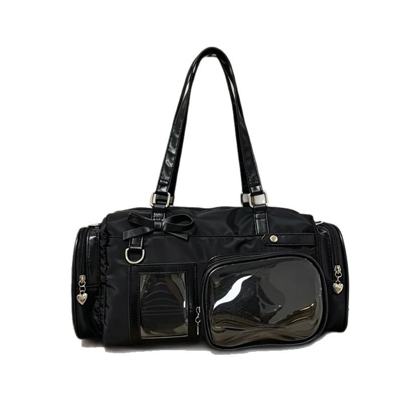 Bolsa Tote Transparente Feminina para o Trabalho, Grande Capacidade, Bolsa de Ombro Único Transversal, Bolsa Estilo Boston
