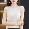 22 Autumn/Winter 100% Pure Cashmere Women's Sleeveless Vest with Half-High Neck