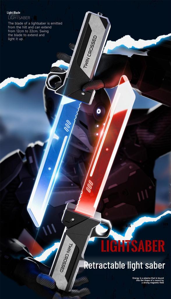 Glow-in-the-Dark Double-Bladed Light Saber for Kids – Cool 2-in-1 Flashing Laser Sword
