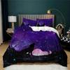 Galaxy Starry Wolf King Size Bedding Set  Bamboo Fiber Soft Comfortable Duvet Cover Set Free Shipping 3D Print Deer Unicorn