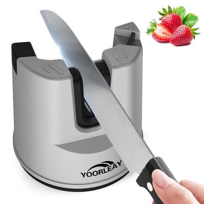 Knife Sharpeners Kitchen, Multi-function Suction Cup Fixed Knife Sharpening Tool for Straight&Serrated Knives, Scissors