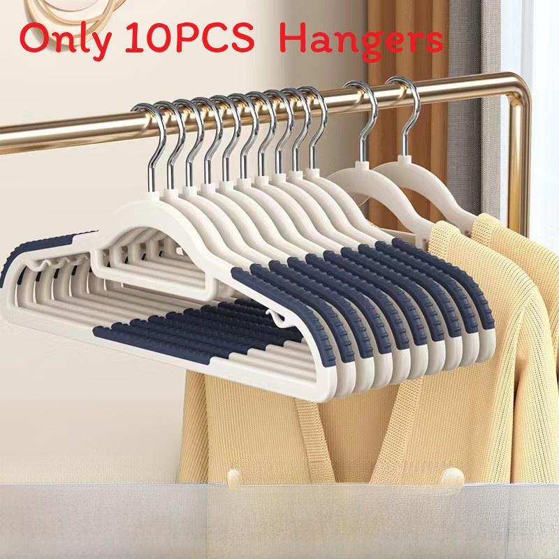 Plastic Dualposition Clothes Hangers With Nonslip Design For Wet And Dry Garments