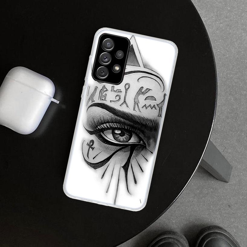 Sacred Eye of Horus Egypt Fresco Phone Case Cover for Samsung Galaxy A12 A22 A32 A52 A72 A02S A51 A50S A31 A20S A10S Note 20 Ult