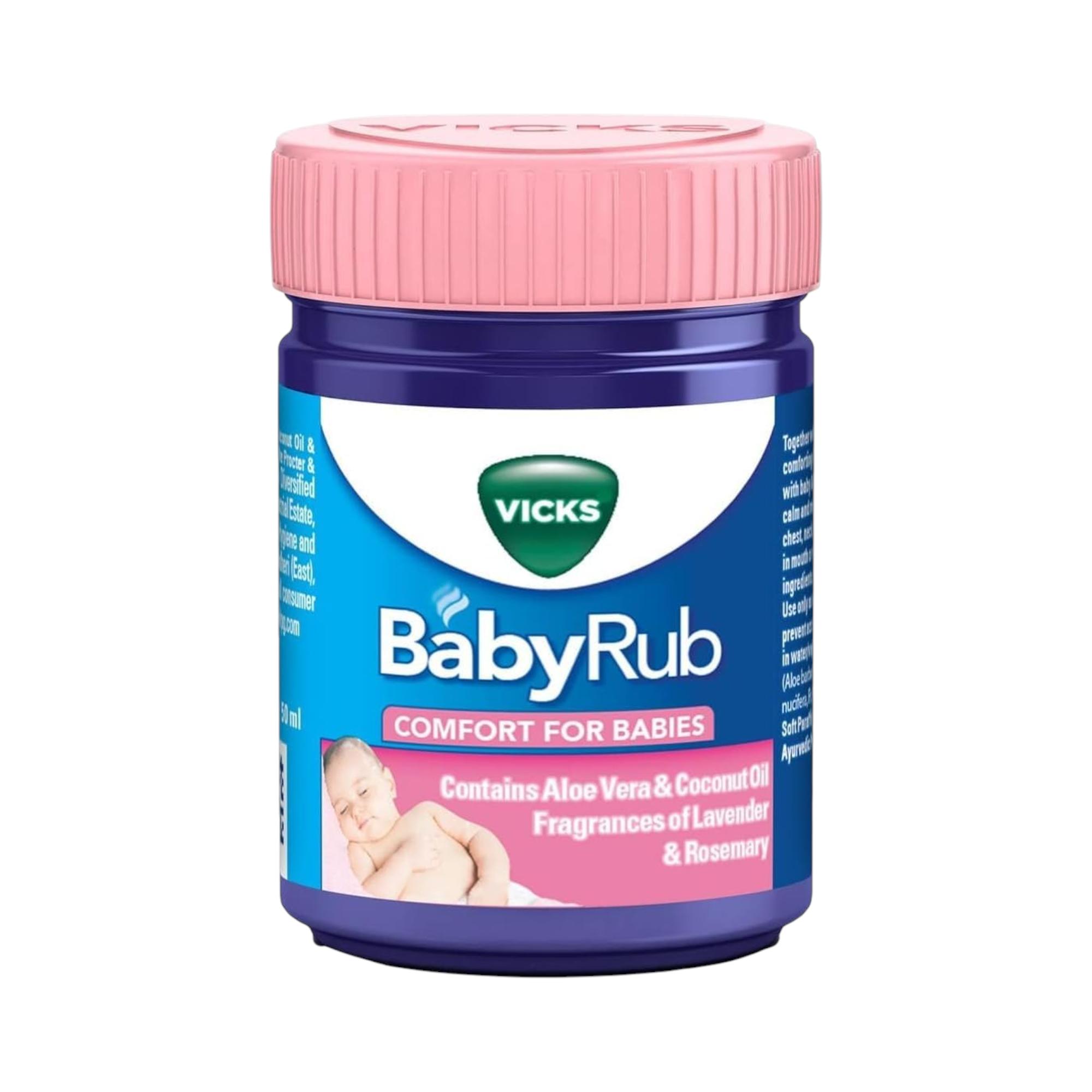 

Vicks BabyRub 50 Ml Baby Moisturizing Balm For Soothing And Relaxing Gentle Infant Care Massage Ointment Pack Of 1