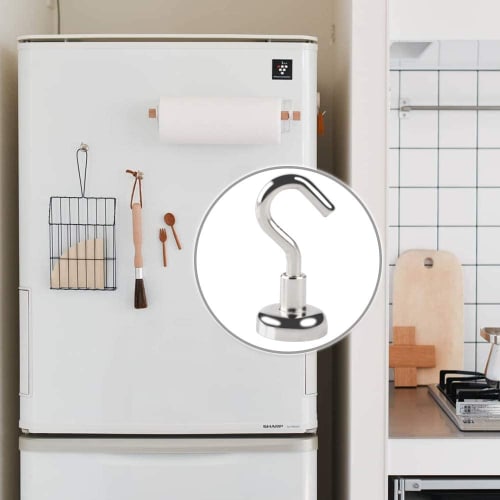 MAGHUNT [10-Pack] Strong Magnetic Hooks, 16mm Diameter, 6kg Vertical Load Capacity, for Kitchen Storage, Office, Kitchen, Bathroom, Outdoor Use, and W