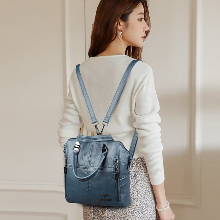 2022 New High Quality Leather Backpack Women Shoulder Bags Multifunction Travel Backpack School Bags for Girls