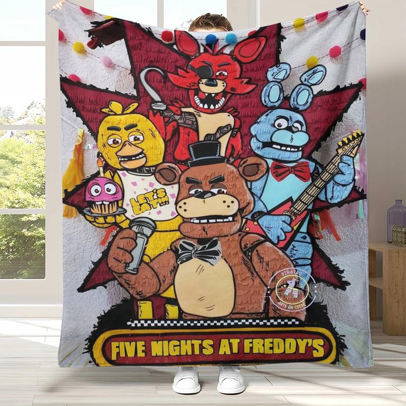 Pătură de Flanelă Horror Freddy F-FNAF Games, Pătură Pufoasă Ultra Moale și Călduroasă pentru Casă Dormitor Pat Canapea Birou Camping Picnic