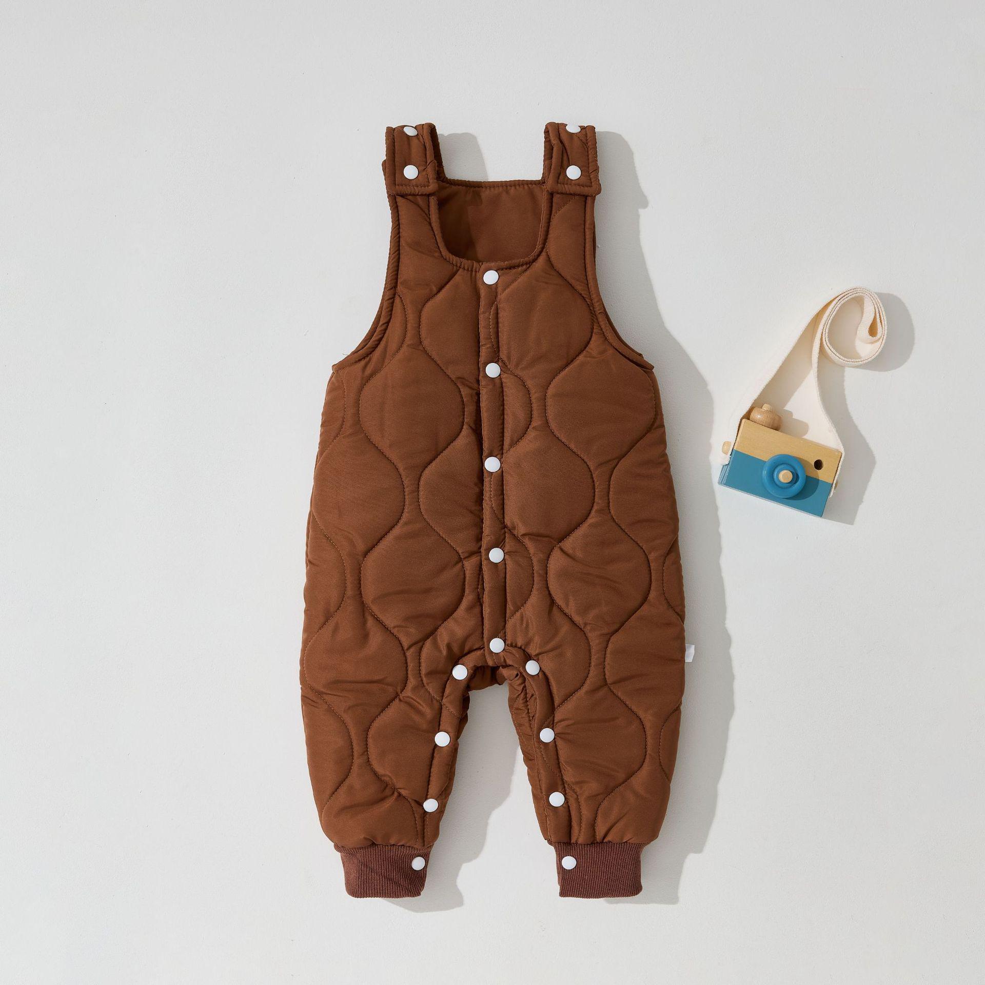 

Infant Quilted Jumpsuit: Warm Autumn & Winter Overalls with Crotch Opening 100 cm