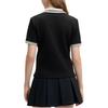 Fila Tennis Stylish Comfortable Breathable Color Block Vintage College Style Embroidered Logo Short Sleeve Polo Shirt Women Tops Black A51W523101F-BK