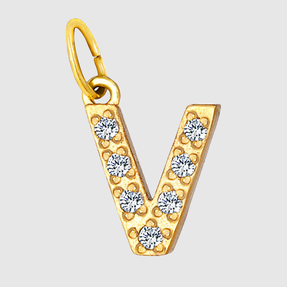 Chi Hang Schmuck: Zirkon Edelstahl Buchstaben- und Zahlanhänger für DIY Halsketten-/Armband.