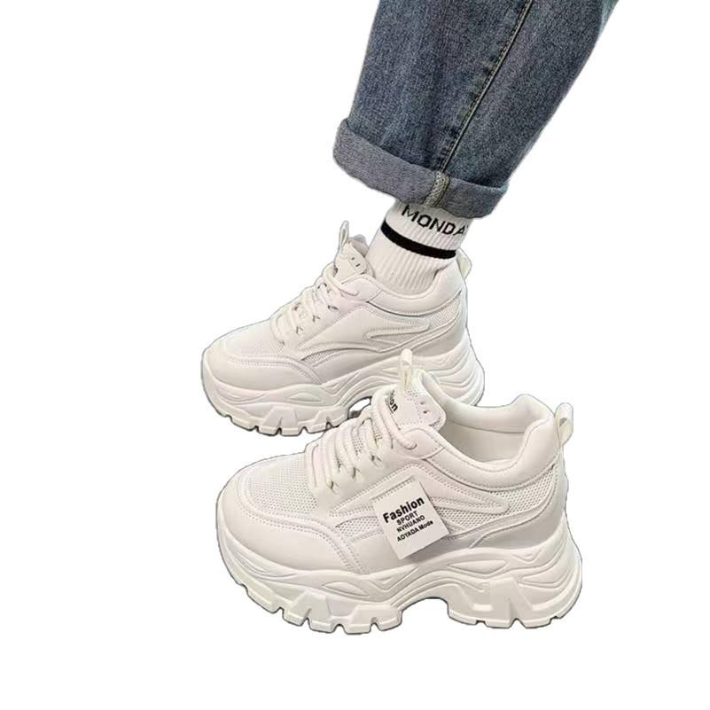 Summer hollow breathable thick-soled sandals women's small height increase versatile casual breathable dad shoes retro casual shoes