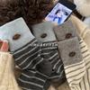 Socks Winter Thickened Boneless Stripe Splicing Tie Warm Stockings, Stockings, Button-Pile Socks