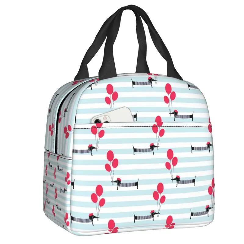 Sausage Dog Lovers Insulated Lunch Bag for Camping Travel Dachshund Waterproof Cooler Thermal Bento Box Women Children