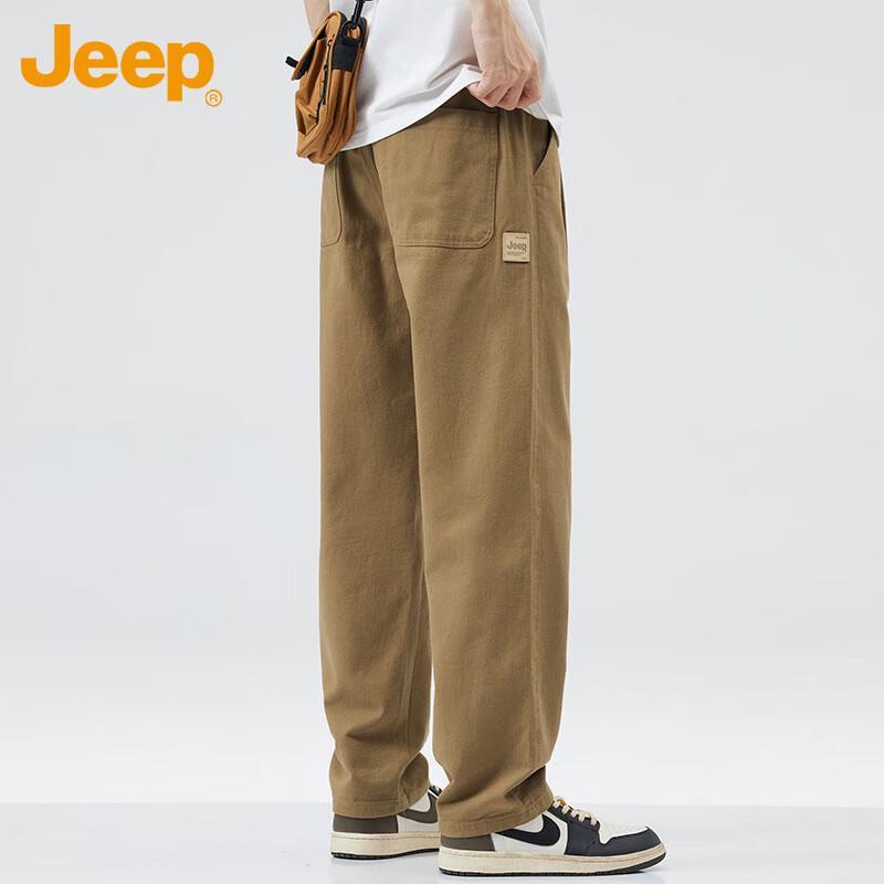 Jeep Men's Pure Cotton Casual Cargo Pants