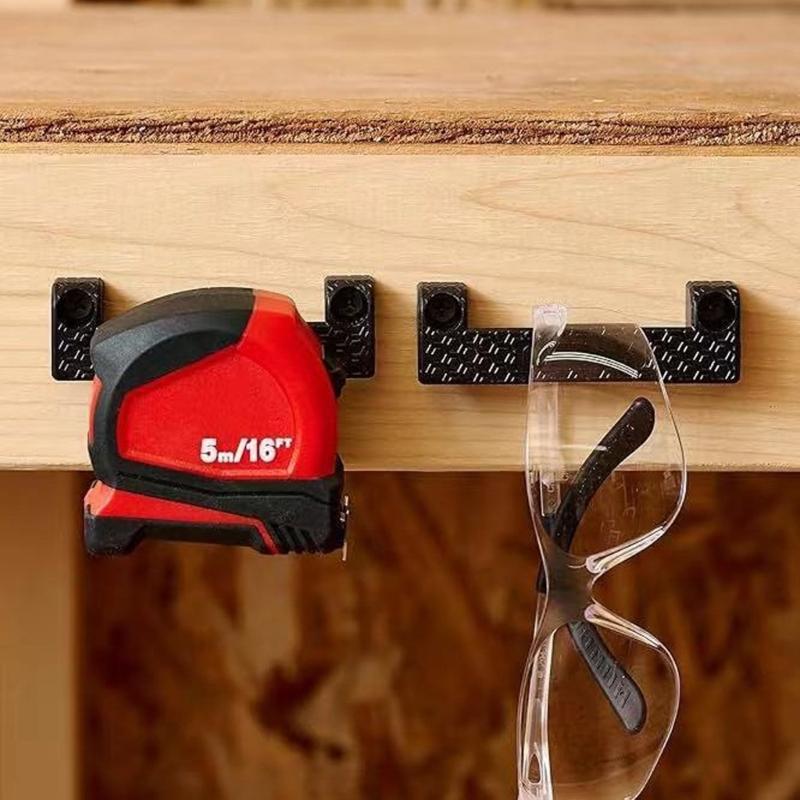 4pcs Universal Tape Measure Holder Rack Tool Storage Organizer Hanger for Garage and Workbench for Power Tool On Ladder
