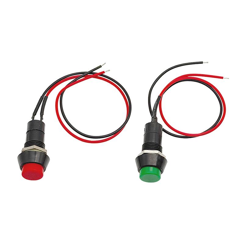5PCS Self Locking / Reset 12mm Plastic Push Button Switch 2Pins Momentary Latching Switches with 20cm Wire Cable