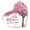 Figura Decorativa de Corazón de Acrílico con Diseño de Árbol Floral y Texto Inspirador Adecuada para Regalo del Día de la Madre o Decoración del Hogar