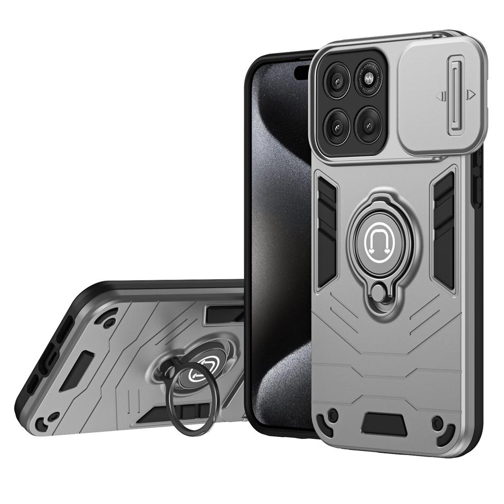 KEYSION Shockproof Armor Case for Motorola Edge 60 Pro 5G Camera Protection Ring Stand Phone Back Cover for MOTO Edge 60 Pro 5G