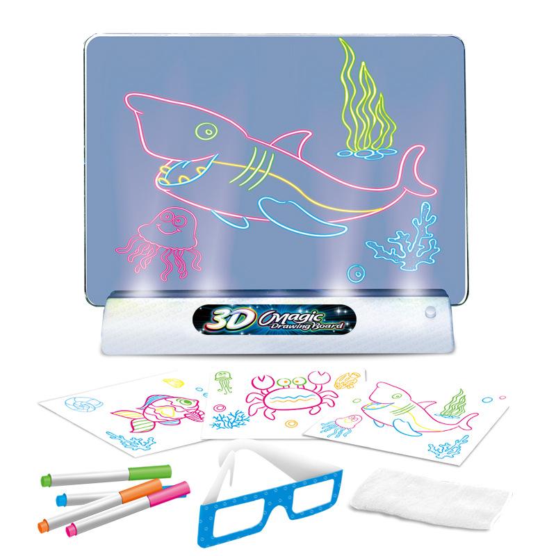 Tavoletta da Disegno 3D con Effetti di Luce LED - Giocattoli Educativi Divertenti e Creativi, Regali per Bambini e Ragazzi per Stimolare l'Immaginazione